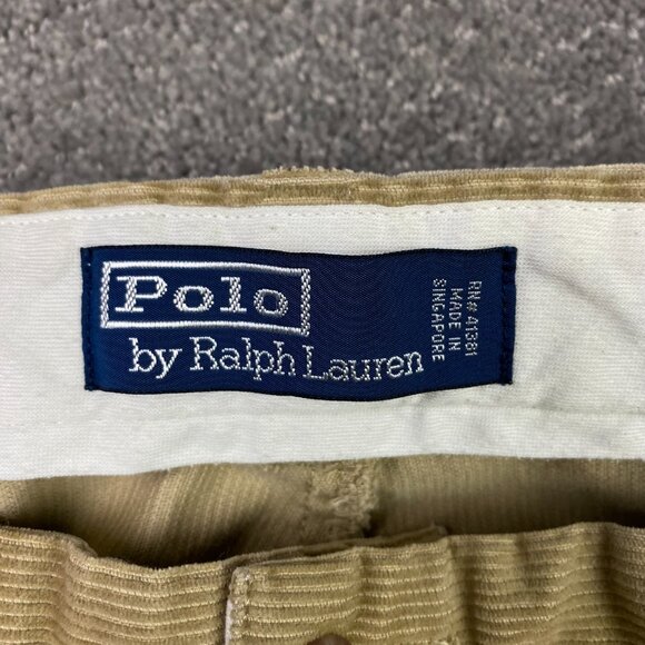 Vtg Polo Ralph Lauren Corduroy Pants Pleated Cuffed Mens 38 x 32 Fits 36x31.5 - Picture 8 of 14